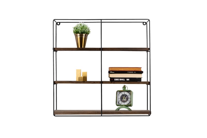 Vägghylla Sunflowera 60x15 cm 3 Hyllor - Svart/Mörkbrun - Förvaring - Hylla - Vägghylla
