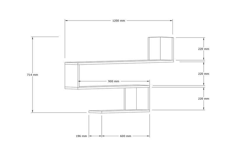 Vägghylla Tarner 20x120 cm 3-pack - Antracit - Vägghylla - Väggförvaring