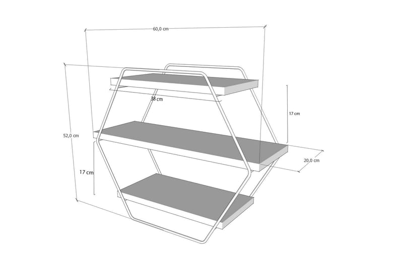 Vägghylla Tatil Vägghylla 60x20 cm Trä/Natur - Förvaring - Hylla - Vägghylla