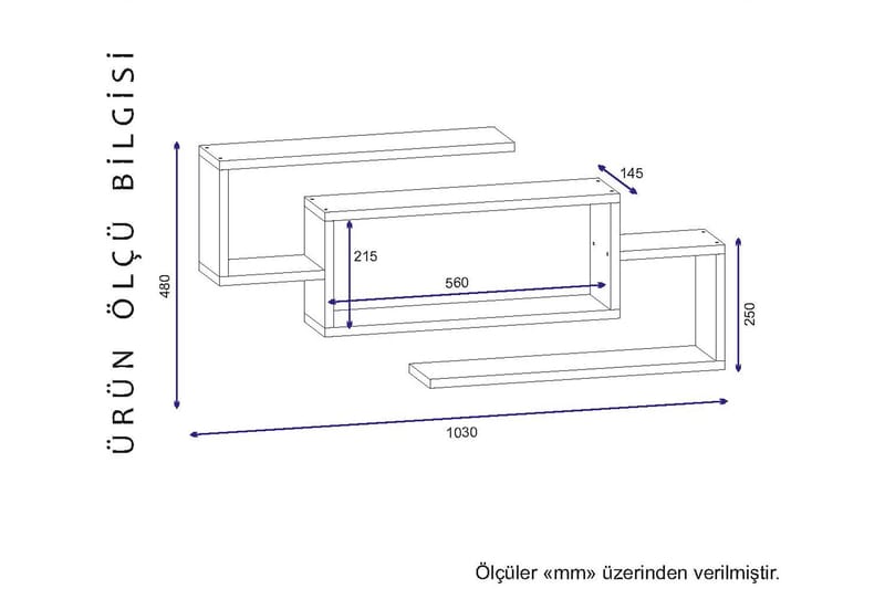 Vägghylla Tessie 103 cm - Vit - Förvaring - Hylla - Vägghylla