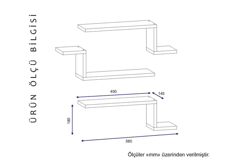 Vägghylla Tessie 58 cm - Vit - Förvaring - Hylla - Vägghylla