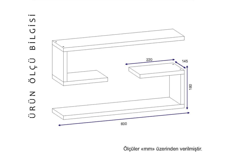 Vägghylla Tessie 60 cm - Vit - Förvaring - Hylla - Vägghylla