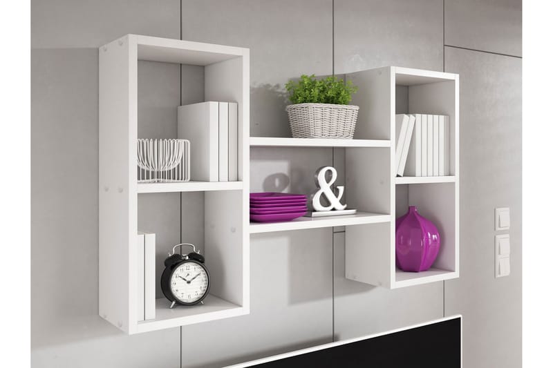 Vägghylla Trio 102x18x60 cm - Grå/Vit - Förvaring - Hylla - Vägghylla