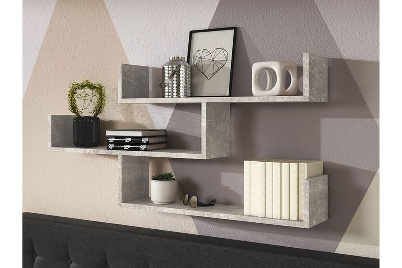 Vägghylla Trio 119x18x55 cm - Beige/Grå - Förvaring - Hylla - Vägghylla