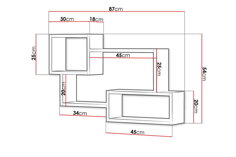 Vägghylla Trio 87x18x54 cm - Beige - Förvaring - Hylla - Vägghylla