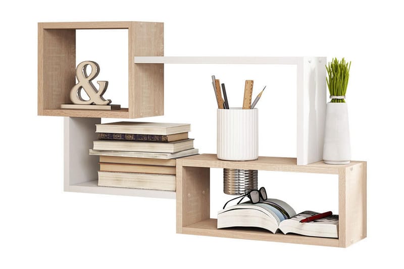 Vägghylla Trio 87x18x54 cm - Beige - Förvaring - Hylla - Vägghylla