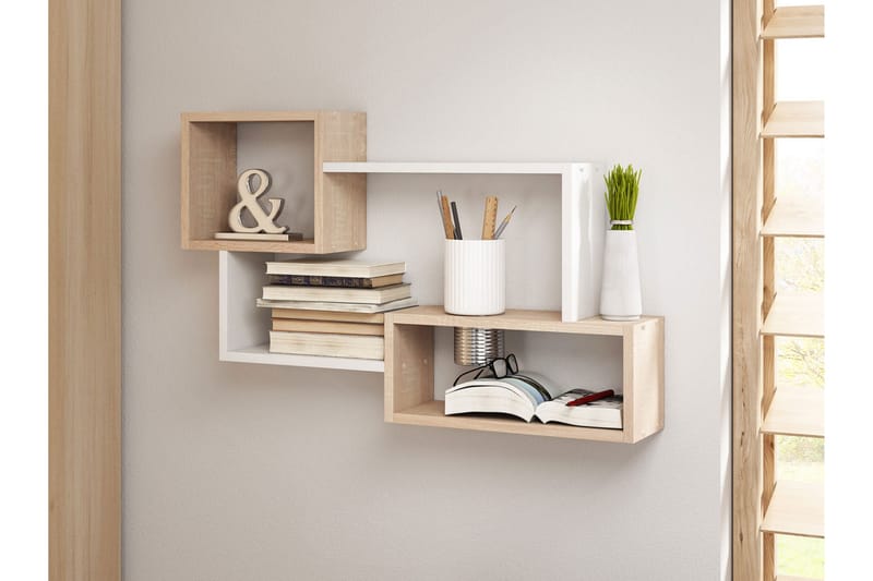 Vägghylla Trio 87x18x54 cm - Beige - Förvaring - Hylla - Vägghylla