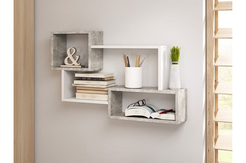 Vägghylla Trio 87x18x54 cm - Beige/Grå - Förvaring - Hylla - Vägghylla