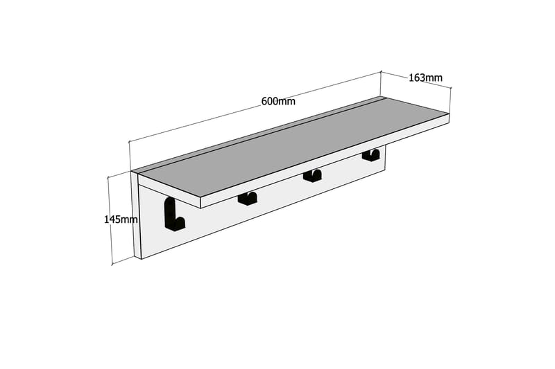 Vägghylla Tyrsberget 60 cm - Brun - Vägghylla - Väggförvaring