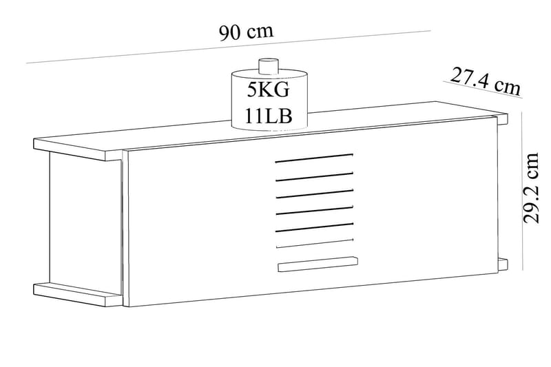 Vägghylla Urgby 90x29,2 cm - Brun - Vägghylla - Väggförvaring