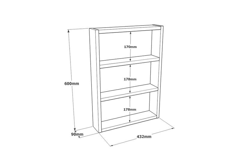 Vägghylla Violaceae 43,2x60 cm - Brun - Vägghylla - Väggförvaring