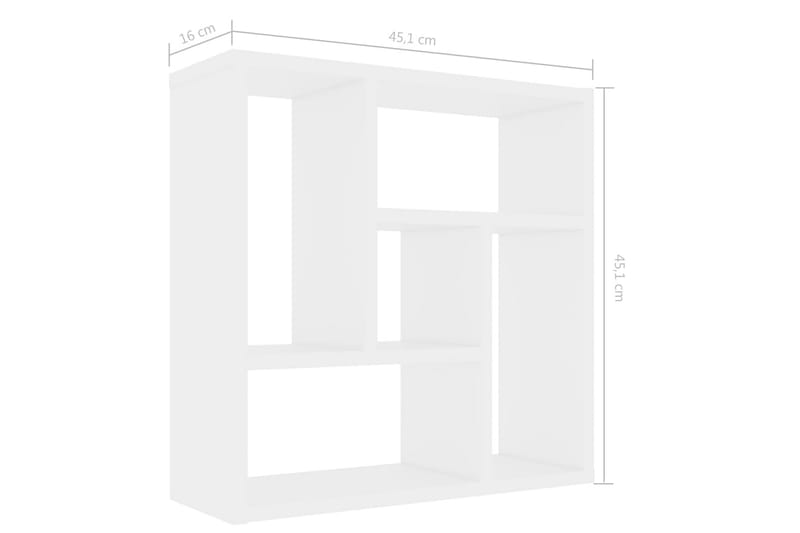 Vägghylla vit 45,1x16x45,1 cm spånskiva - Vit - Vägghylla - Väggförvaring