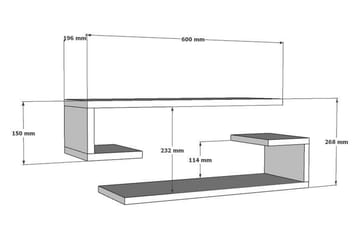 Vägghylla Zakkum 60x15 cm - Brun - Förvaring - Hylla - Vägghylla