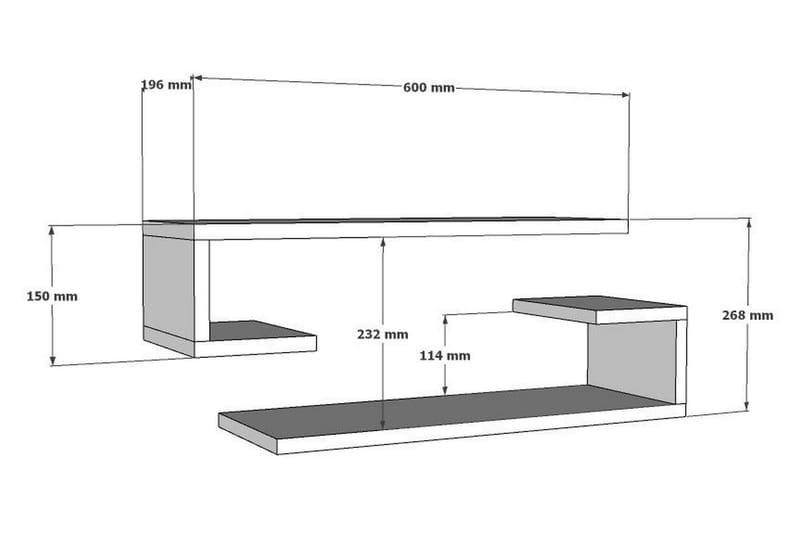 Vägghylla Zakkum 60x15 cm - Brun - Vägghylla - Väggförvaring