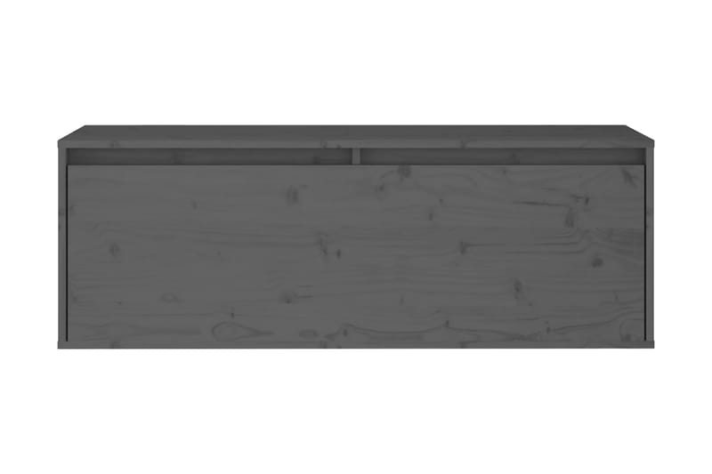 Väggskåp grå 100x30x35 cm massiv furu - Grå - Vägghylla - V�äggförvaring