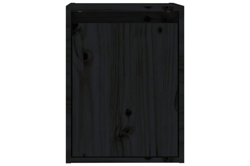 Väggskåp svart 30x30x40 cm massiv furu - Svart - Vägghylla - Väggförvaring