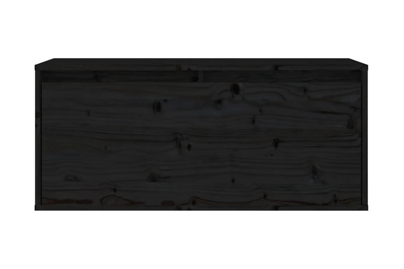 Väggskåp svart 80x30x35 cm massiv furu - Svart - Vägghylla - Väggförvaring