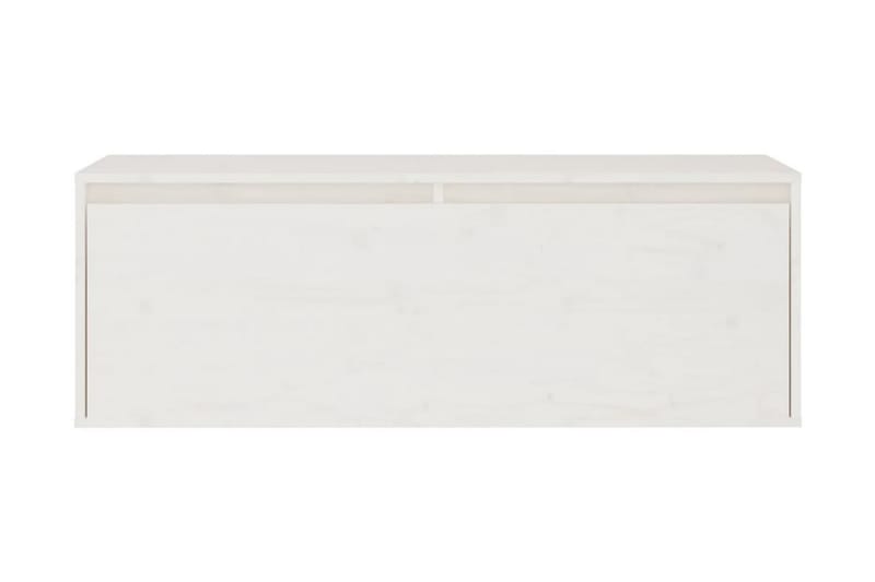Väggskåp vit 100x30x35 cm massiv furu - Vit - Vägghylla - Väggförvaring