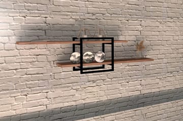 Verneda Vägghylla 120x18 cm 2 Hyllor - Brun - Förvaring - Hylla - Vägghylla