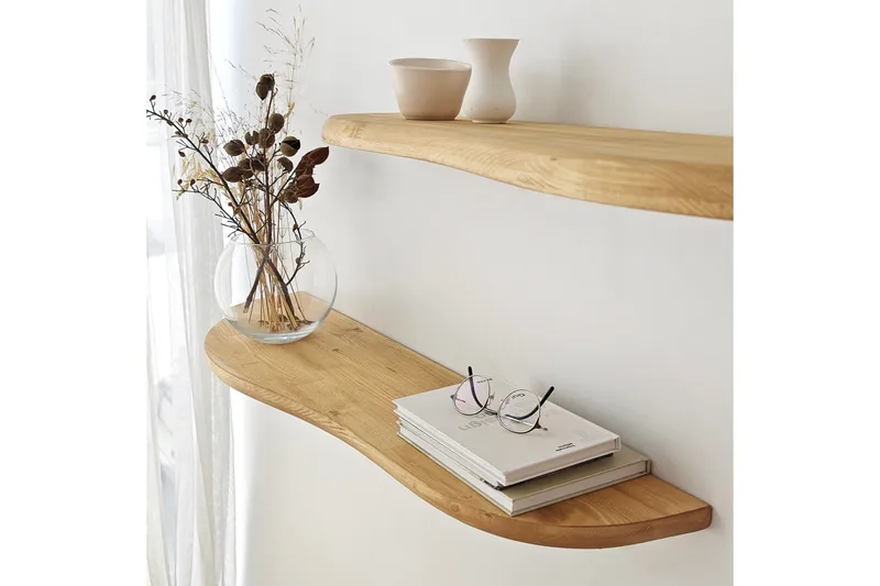 Wavy Vägghylla 100 cm - Ek - Förvaring - Hylla - Vägghylla