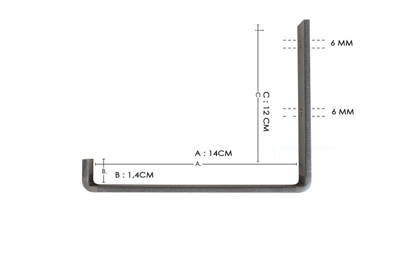 Wayte Vägghylla 60 cm i Trä med Metallstativ Svart/Ek - Svart/Ek - Förvaring - Hylla - Vägghylla