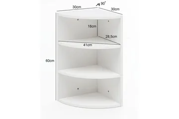 Vägghylla Wohnling melaminbelagd spånskiva, hörnhyllförvaring, modern stil Vit - Vit - Förvaring - Hylla - Hörnhylla
