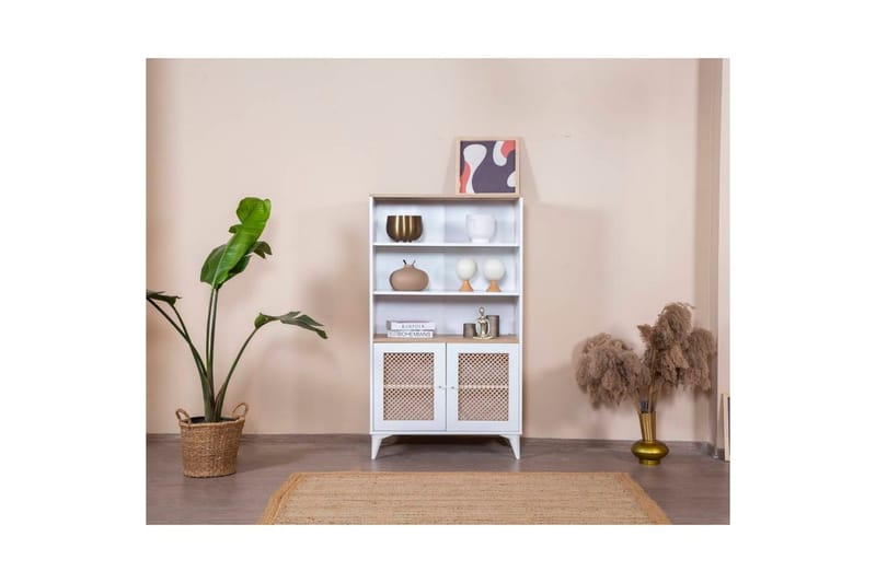 Velin Bokhylla 90 cm - Vit/Ljusfärgat trä - Förvaring - Hylla - Bokhylla