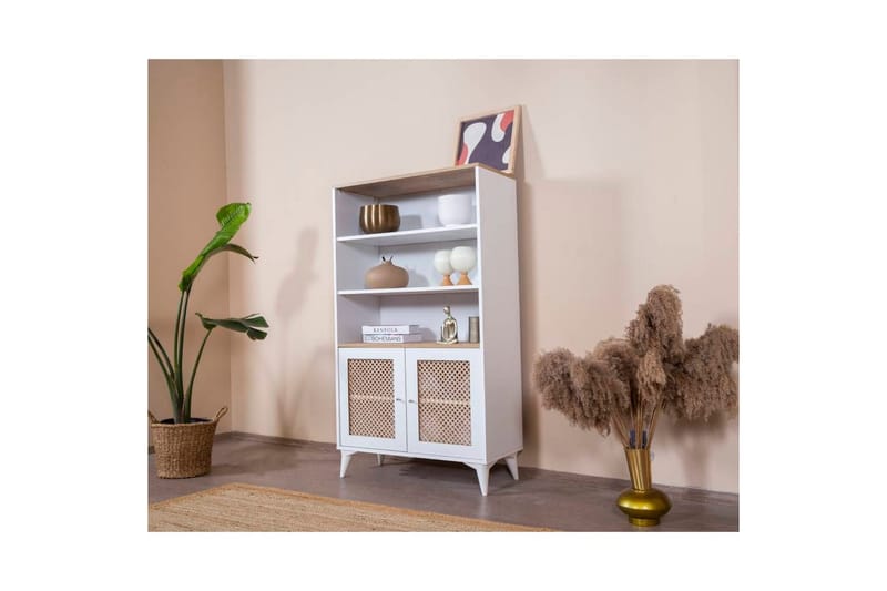 Velin Bokhylla 90 cm - Vit/Ljusfärgat trä - Förvaring - Hylla - Bokhylla