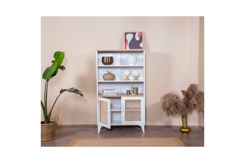 Velin Bokhylla 90 cm - Vit/Ljusfärgat trä - Förvaring - Hylla - Bokhylla