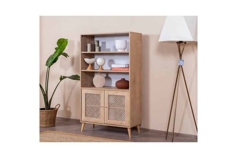 Velin Bokhylla 90 cm - Vit/Ljusfärgat trä - Förvaring - Hylla - Bokhylla