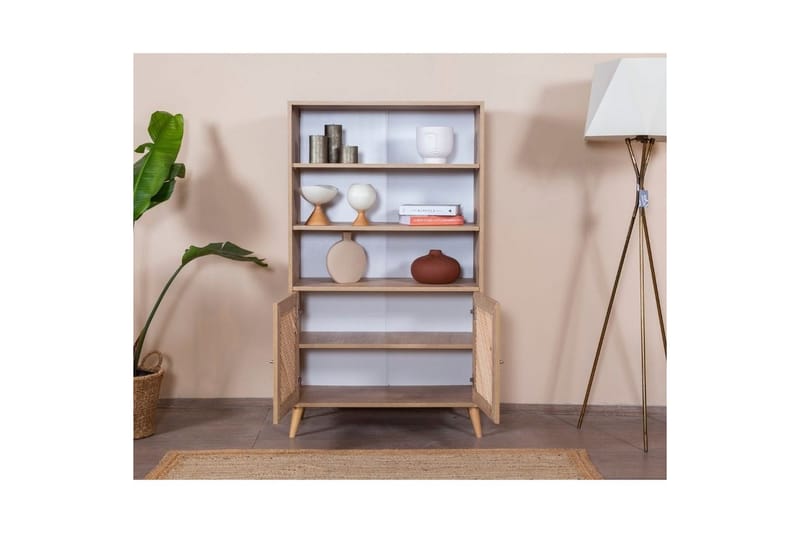Velin Bokhylla 90 cm - Vit/Ljusfärgat trä - Förvaring - Hylla - Bokhylla