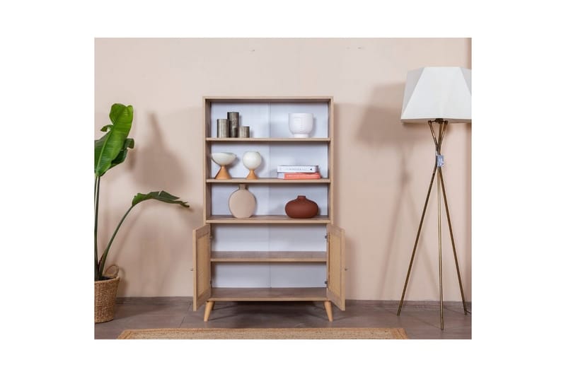 Velin Bokhylla 90 cm - Vit/Ljusfärgat trä - Förvaring - Hylla - Bokhylla