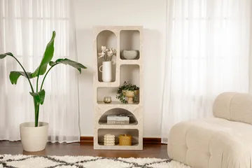 Wenus Bokhylla 60 cm - Travertine/Sandsten - Förvaring - Hylla - Bokhylla