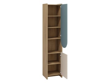 Zarek Bokhylla 44x198 cm - brun, blå, beige - Förvaring - Hylla - Bokhylla