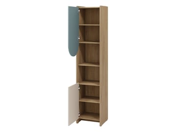 Zarek Bokhylla 44x198 cm - brun, blå, beige - Förvaring - Hylla - Bokhylla