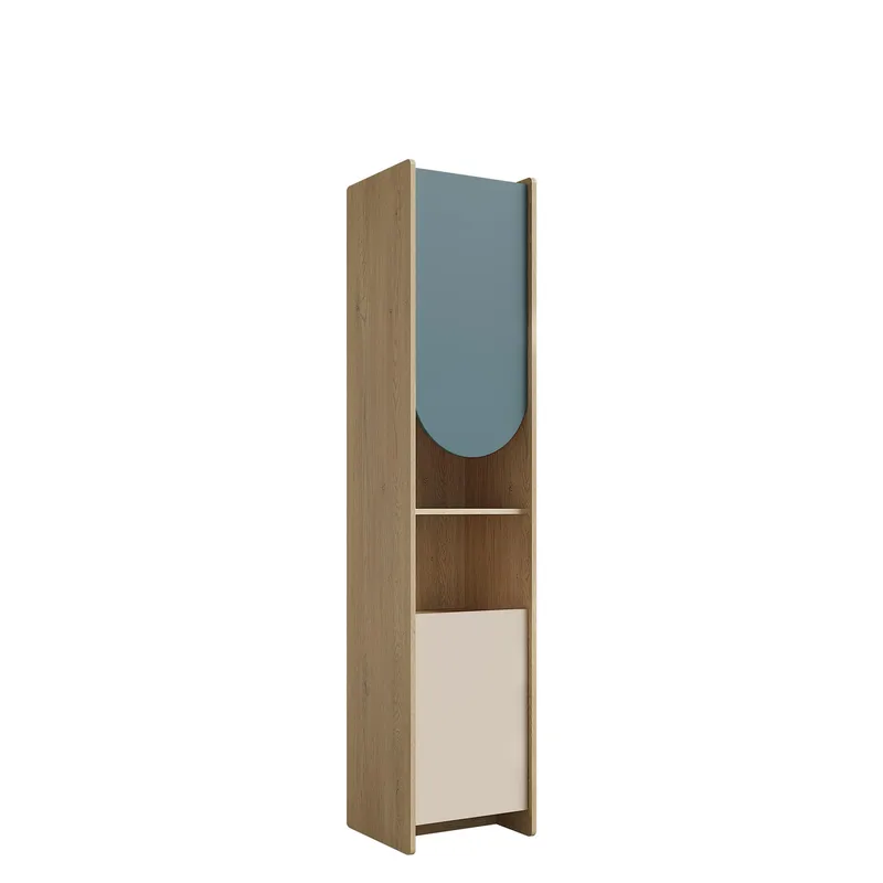 Zarek Bokhylla 44x198 cm - brun, blå, beige - Förvaring - Hylla - Bokhylla