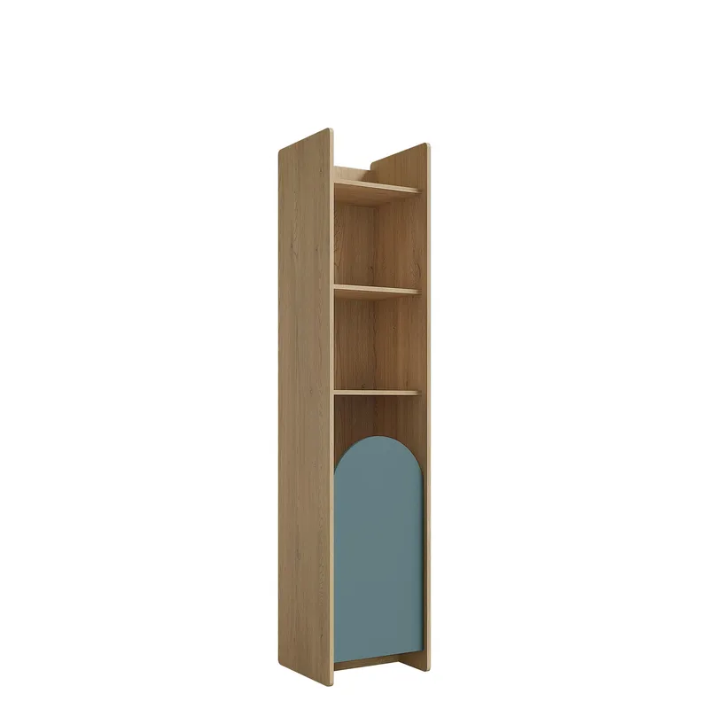 Zarek Bokhylla 44x198 cm - Brun och blå - Förvaring - Hylla - Bokhylla