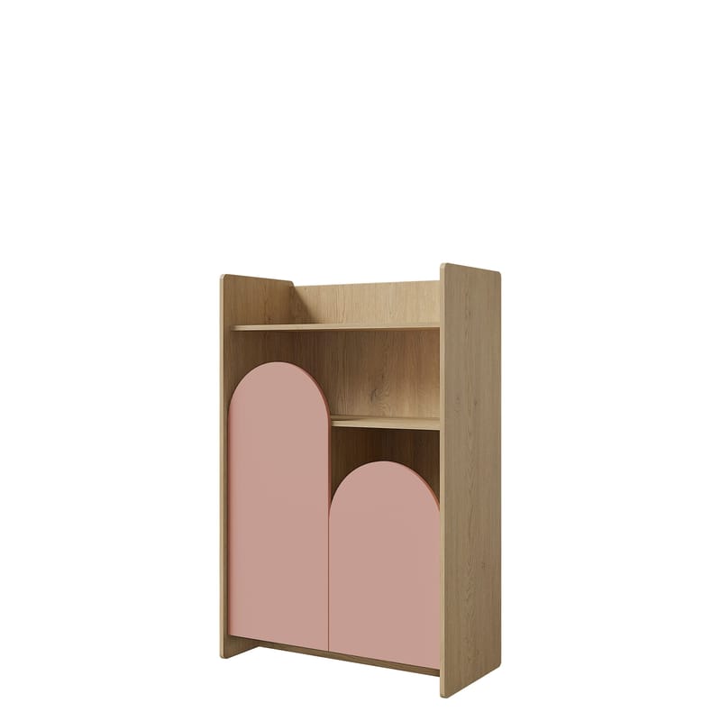 Zarek Bokhylla 84x128 cm - brun och rosa - Förvaring - Hylla - Bokhylla