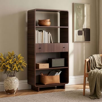 Zavio Bokhylla 78x153x34 cm - Valnöt - Förvaring - Hylla - Bokhylla