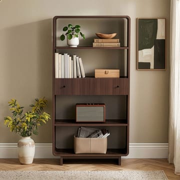 Zavio Bokhylla 78x153x34 cm - Valnöt - Förvaring - Hylla - Bokhylla
