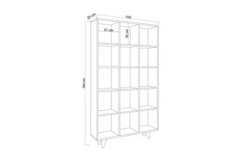 Zipa Bokhylla 100 cm - Beige - Förvaring - Hylla - Bokhylla