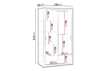 Julissa Garderob 120 cm med Spegel - Natur - Förvaring - Garderober & garderobssystem