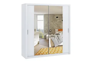 Julissa Garderob 220 cm med Spegel - Vit - Förvaring - Garderober & garderobssystem