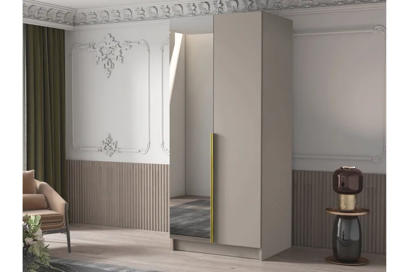 Julissa Garderob med Spegel 100 cm - Kashmir/Guld - Förvaring - Garderober & garderobssystem