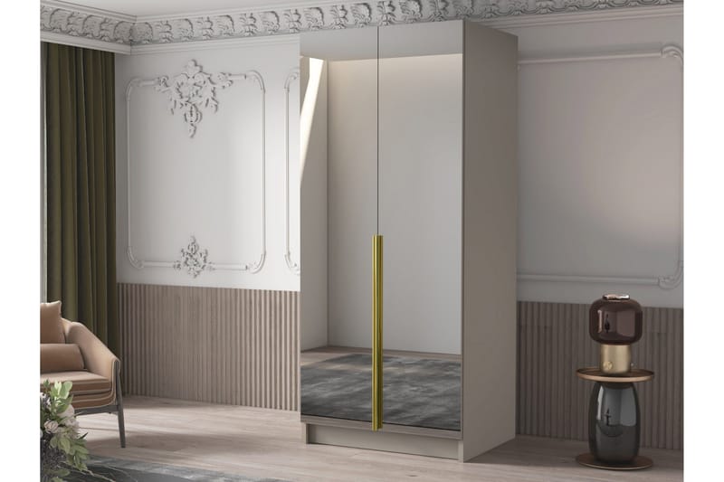 Julissa Garderob med Spegel 100 cm - Kashmir/Guld - Förvaring - Garderober & garderobssystem