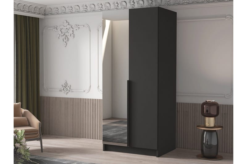 Julissa Garderob med Spegel 100 cm - Svart - Förvaring - Garderober & garderobssystem