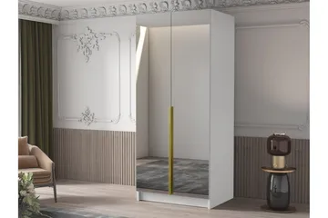 Julissa Garderob med Spegel 100 cm - Vit/Guld - Förvaring - Garderober & garderobssystem