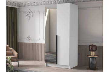 Julissa Garderob med Spegel 100 cm - Vit/Svart - Förvaring - Garderober & garderobssystem