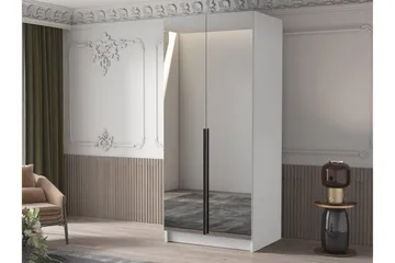 Julissa Garderob med Spegel 100 cm - Vit/Svart - Förvaring - Garderober & garderobssystem