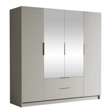 Kelros Garderob med Spegel 200x216 cm - Beige - Förvaring - Garderober & garderobssystem
